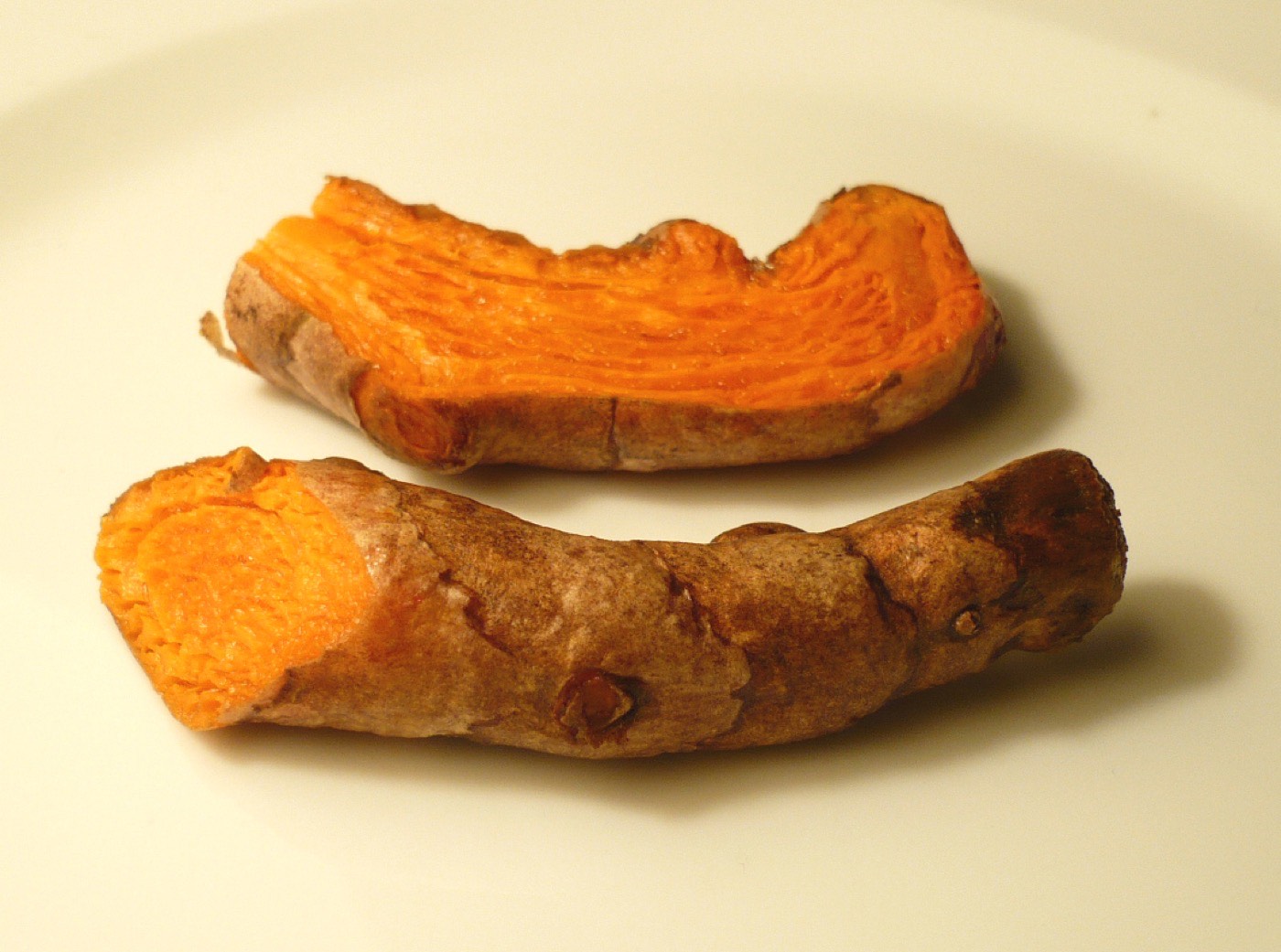 Turmeric (Curcuma longa) rhizomes, fresh and dried